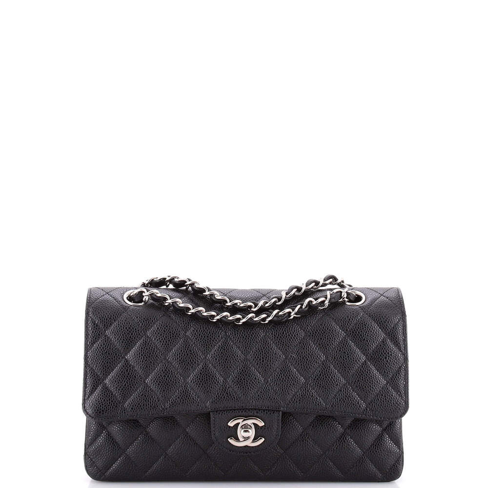 Chanel Medium Classic Double Flap Bag Quilted Caviar